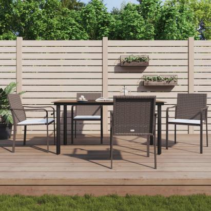 Set mobilier de grădină cu perne, 5 piese, poliratan și oțel GartenMobel Dekor