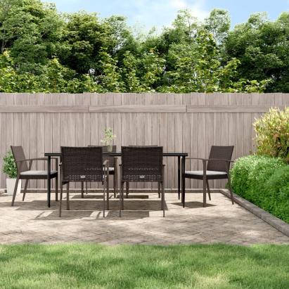 Set mobilier de grădină cu perne, 7 piese, poliratan și oțel GartenMobel Dekor