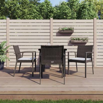 Set mobilier de grădină cu perne, 5 piese, poliratan și oțel GartenMobel Dekor