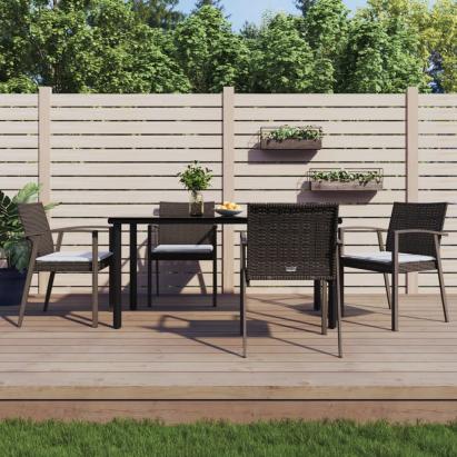 Set mobilier de grădină cu perne, 5 piese, poliratan și oțel GartenMobel Dekor