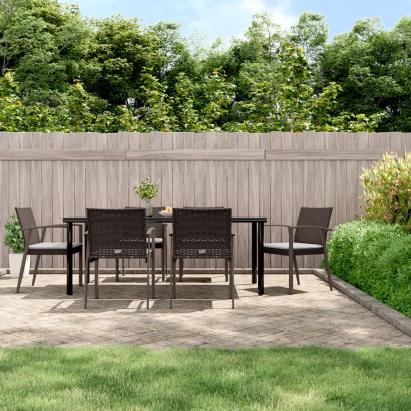 Set mobilier de grădină cu perne, 7 piese, poliratan și oțel GartenMobel Dekor