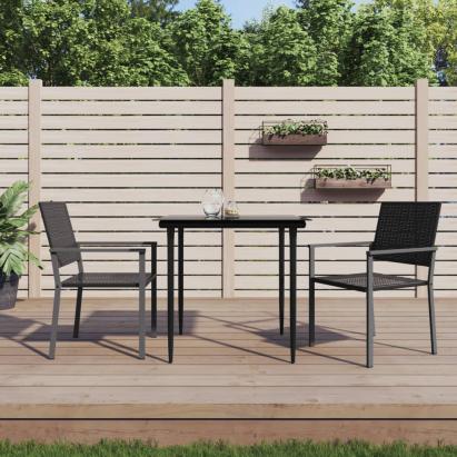 Set mobilier de grădină, 3 piese, poliratan și oțel GartenMobel Dekor