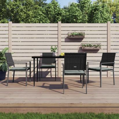 Set mobilier de grădină cu perne, 5 piese, poliratan și oțel GartenMobel Dekor