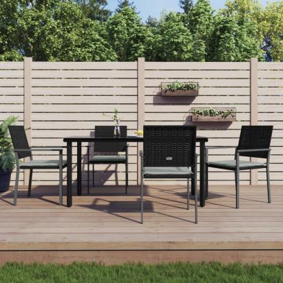 Set mobilier de grădină cu perne, 5 piese, poliratan și oțel GartenMobel Dekor