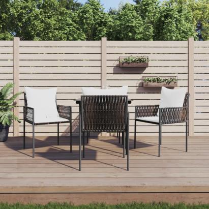 Set mobilier de grădină cu perne, 5 piese, poliratan și oțel GartenMobel Dekor