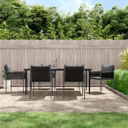 Set mobilier de grădină cu perne, 7 piese, poliratan și oțel GartenMobel Dekor