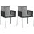 Set mobilier grădină cu perne, 3 piese, negru, poliratan & oțel GartenMobel Dekor