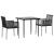 Set mobilier grădină cu perne, 3 piese, negru, poliratan & oțel GartenMobel Dekor