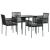 Set mobilier grădină cu perne, 5 piese, negru, poliratan & oțel GartenMobel Dekor