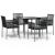 Set mobilier grădină cu perne, 5 piese, negru, poliratan & oțel GartenMobel Dekor