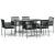 Set mobilier grădină cu perne, 7 piese, negru, poliratan & oțel GartenMobel Dekor