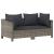 Set mobilier de grădină cu perne, 3 piese, gri, poliratan GartenMobel Dekor