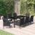 Set mobilier de grădină cu perne, 9 piese, negru, poliratan GartenMobel Dekor