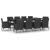 Set mobilier de exterior cu perne, 11 piese, negru, poliratan GartenMobel Dekor
