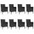 Set mobilier de grădină cu perne, 9 piese, negru, poliratan GartenMobel Dekor