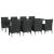 Set mobilier de grădină cu perne, 9 piese, negru, poliratan GartenMobel Dekor