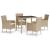 Set mobilier de grădină cu perne, 5 piese, bej, poliratan GartenMobel Dekor