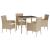 Set mobilier de grădină cu perne, 5 piese, bej, poliratan GartenMobel Dekor