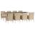 Set de masă pentru grădină, 9 piese, cu perne, bej, poliratan GartenMobel Dekor