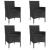 Set mobilier de grădină cu perne, 5 piese, negru, poliratan GartenMobel Dekor