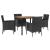 Set mobilier de grădină cu perne, 5 piese, negru, poliratan GartenMobel Dekor