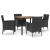 Set mobilier de grădină cu perne, 5 piese, negru, poliratan GartenMobel Dekor
