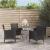Set bistro de grădină cu perne, 5 piese, negru, poliratan GartenMobel Dekor