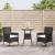 Set bistro de grădină cu perne, 3 piese, negru, poliratan GartenMobel Dekor