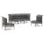 Set mobilier de grădină cu perne, 5 piese, gri, poliratan GartenMobel Dekor