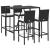 Set mobilier bar de grădină cu perne, 5 piese, negru, poliratan GartenMobel Dekor