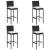 Set mobilier bar de grădină cu perne, 5 piese, negru, poliratan GartenMobel Dekor