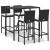 Set mobilier bar de grădină cu perne, 5 piese, negru, poliratan GartenMobel Dekor