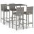Set mobilier bar de grădină, cu perne, 5 piese, gri, poliratan GartenMobel Dekor