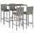 Set mobilier bar de grădină, cu perne, 5 piese, gri, poliratan GartenMobel Dekor