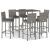 Set mobilier bar de grădină cu perne, 7 piese, gri, poliratan GartenMobel Dekor