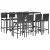 Set mobilier bar de grădină cu perne, 9 piese, negru, poliratan GartenMobel Dekor