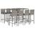 Set mobilier bar de grădină, cu perne, 9 piese, gri, poliratan GartenMobel Dekor