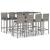 Set mobilier bar de grădină, cu perne, 9 piese, gri, poliratan GartenMobel Dekor
