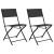 Set mobilier bistro, 3 piese, negru, oțel GartenMobel Dekor