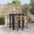 Set bar pentru grădină, 5 piese, negru, poliratan/lemn acacia GartenMobel Dekor