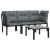 Set mobilier de grădină, 4 piese, negru și gri, poliratan GartenMobel Dekor