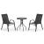 Set mobilier bistro de grădină, 3 piese, negru GartenMobel Dekor