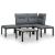 Set mobilier de grădină, 5 piese, negru/gri, poliratan GartenMobel Dekor