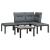 Set mobilier de grădină, 5 piese, negru/gri, poliratan GartenMobel Dekor