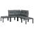 Set mobilier de grădină, 5 piese, negru/gri, poliratan GartenMobel Dekor