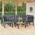 Set mobilier de grădină, 7 piese, negru și gri, poliratan GartenMobel Dekor