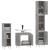 Set dulapuri de baie, 3 piese, gri beton, lemn prelucrat GartenMobel Dekor