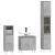 Set dulapuri de baie, 3 piese, gri beton, lemn prelucrat GartenMobel Dekor