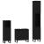 Set dulapuri de baie, 3 piese, negru, lemn prelucrat GartenMobel Dekor