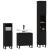 Set dulapuri de baie, 3 piese, negru, lemn prelucrat GartenMobel Dekor